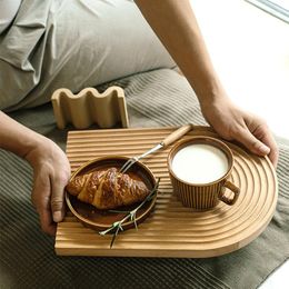 Plates Water Wave Shaped Bread Plate Creative Cake Dessert Wooden Dinner For Afternoon Tea Kitchen Decoration Accessories