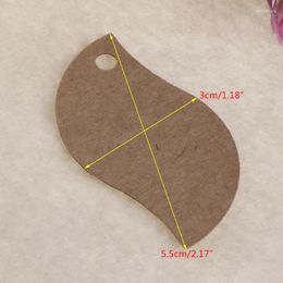 Jewelry Pouches 100 Pcs/Lot Kraft Paper Blank Card DIY Hanging Tag Label Hole Gifts Leaf Shaped MXMF