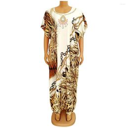 Ethnic Clothing Leopard Dashiki African Dresses For Women Style Loose High Quality Autumn O Neck Femme Robe Vestidos