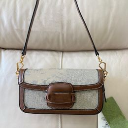 Rectangle Long Extended Version Saddle Crossbody Bag Women Designer Shoulder Bags with Chain and Leather Straps Double Rings and Bar Design
