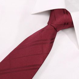 Bow Ties High Quality 2023 Designers Brands Fashion Business Casual 7cm Slim For Men Necktie Red Striped Wedding With Gift Box