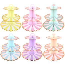 Festive Supplies Other & Party 3-Layer Cupcake Stand Round Cardboard Cupcakes Holder Rack Baby Shower Birthday Wedding Decoration Dessert Ta