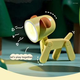 Night Lights LED Light Kids Room Bedside Mini Cute Pet Cartoon Dog Deer Bedroom Living Decor Dinosaur Folding Book Lamp Gift