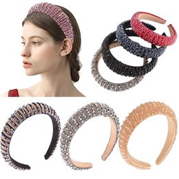 Designer Bling Rhinestone Crystal Beads Headband For Women Hair Band Bridal Wedding Boutique Baroque Wide Accessories