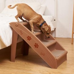 Dog Apparel Pet Products Small Folding Stairs Up And Down Bed Plastic Non-slip Steps Climbing Ladder