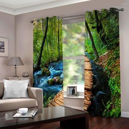 Curtain 3D Printing Blackout Brige Scenery Curtains For Living Room Bedroom Nature Theme