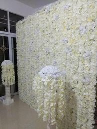 Decorative Flowers 24pcs/lot 60X40CM Milk White Peony Rose Design Flower Wall For Wedding Window Backdrop Centrepieces Deocrations