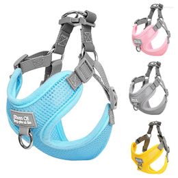 Dog Collars Reflective Harness With Leash For Small Dogs Pet Outdoor Walking Adjustable Chest Strap Puppy Cat Accessories
