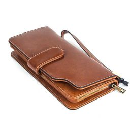Wallets Cowhide Lady Wallet Long Women Clutch Multi Card Leather