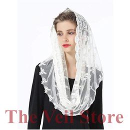 Bridal Veils ISHSY Ivory Lace Women Catholic Mantilla Veil For Church HeadCover Latin Mass De Novia Negra Chapel Scarf Infinity