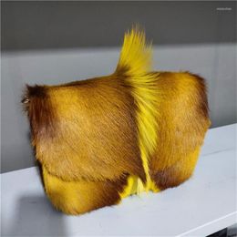 Duffel Bags 2023 Fashion Fur Handbag Antelope Wool Envelope Bag Imported Female Shoulder Messenger High-End Light Luxury