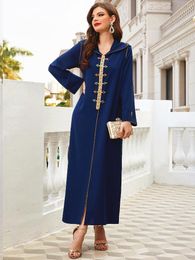 Ethnic Clothing Eid 2023 Dubai Djellaba Hooded Abaya Dress Long Hand Sewn Crystal Arabic Robe Muslim Islamic Clothes Traditional Party