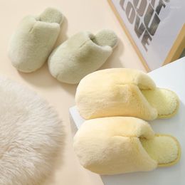 Slippers Concise Fluffy For Women Kawaii Winter Warm Indoor Woman Plush 5 Color Choose