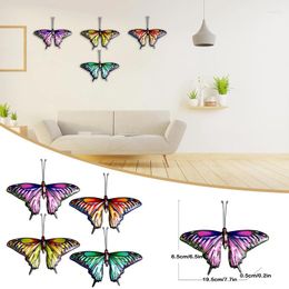 Decorative Figurines Large Butterfly Wall Decor Simulation Colorful Butterflies Ornament Garden Art Metal Hanging Pendant For Indoor Outdoor