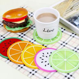 Table Mats 1Pcs Fruit Shape Creative Cup Pads Silicone Insulation Mat Drink Holder Kitchen Dining Bar Decorations 2023