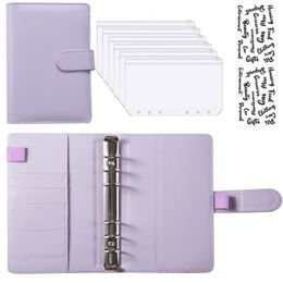 Leather Budget Binder Notebook Cash Envelopes System Set With Pockets For Money Budgets Saving Bill Organiser