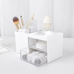 Storage Boxes Plastic Makeup Organiser Drawer Jewellery Box Cosmetic Brush Pen Holder Make Up Rangement Maquillage Organizador