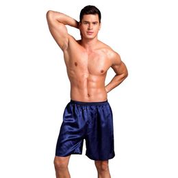 Men's Sleepwear Mens Faux Silk Shorts Casual Solid Colour Soft Boxers Underwear Loose Comfortable Male Sleep Pants Home MA50229