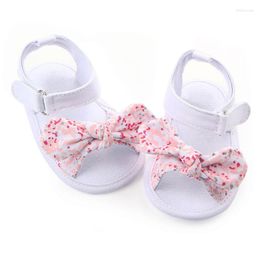 First Walkers Baby Shoes Princess Big Bow Floral Soft Soled Anti-Slip Girl Crib Footwear 0-12M