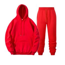 Mens Hoodies Sweatshirts Tracksuit Men Brand Male Solid Hooded Sweatshirt Pants Set Hoodie Sweat Suit Casual Sportswear S-3xl