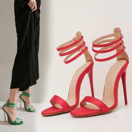 Sandals Summer Slender Simple High Heel Women's Word With Sexy Fashion Open Toe Wild Banquet