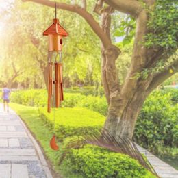 Decorative Figurines Hanging Lightweight For Home Decoration Wind Chime Ornament Bird Nest Pavilion Shape Fine Workmanship Bamboo Windchime