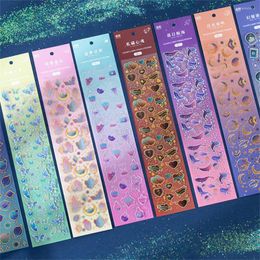 Gift Wrap 2 Sheets Cute Ins Style Bronzing Butterfly Whale Laser Stickers Creative Handbook Craft Decorative Scrapbooking Material Sticker