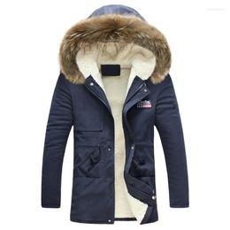 Men's Down Winter Nice Mens Pure Colour Thick Warm Fashion Hooded Leisure Coat Jackets / Male Igh-quality Cotton Casual