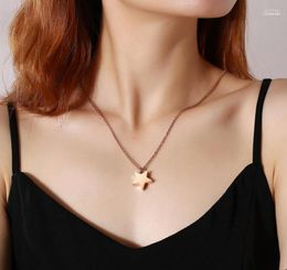 Chains Stainless Steel Five-pointed Star Urn Can Be Opened Pendant Rose Gold Female Necklace Chain 20 Inch Gord22