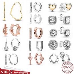 Hoop Earrings & Huggie Sterling Silver Starfish Asymmetric Cardioid Stud For Women Girl Gift S925 Original Fashion JewelryHoop Indu22