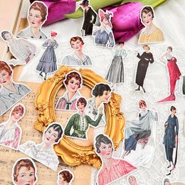 Gift Wrap Vintage Elegant Lady Sticker DIY Scrapbooking Pos Junk Journal Happy Planner Aesthetic Stationery Decor Art Stickers