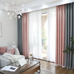 Curtain Cortinas Para Sala De Estar Curtains For Living Room Nordic Mosaic Plain Simple Modern Meteor Linen Blackout