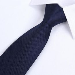 Bow Ties High Quality 2023 Designers Brands Fashion Business Casual 7cm Slim For Men Necktie Navy Blue Work Formal With Gift Box