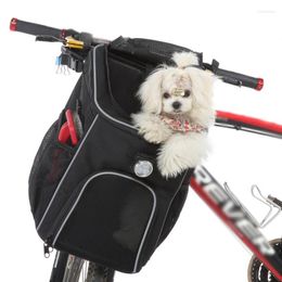 Dog Car Seat Covers Folding Small Pet Cat Carrier Front Removable Bicycle Bike Basket Reflective Cycling Bag Travel Backpack