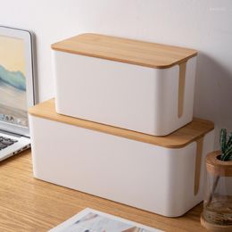 Storage Boxes Cable Box Socket Organiser Black White Cord Tidy Network Line Container Charger Management