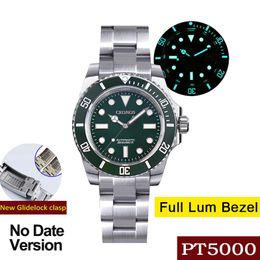 Wristwatches Cronos Watch PT5000 Movement No Date Full Luminous Stainless Steel Bracelet 200M Mens Diver Automatic Mechanical Luxury