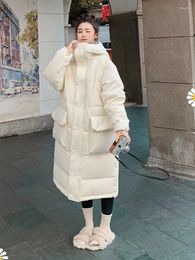 Women's Trench Coats KBAT Warm Parkas Winter Coat Women 2023 Oversized Jacket Cute Hooded Loose Ladies Korean Fashion Black Outerwear