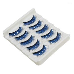 False Eyelashes Five Pairs Stage Model Blue Delicate Charming Fashion Diamond High Quality