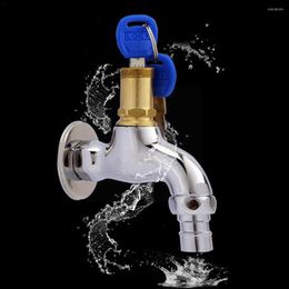 Bathroom Sink Faucets Portable Wash Water Faucet Household Outdoor With Lock Key Alloy Single Tap Anti-theft For C8M6