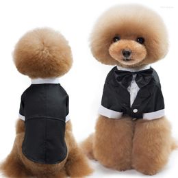 Dog Apparel Pet Clothes Black Bow Tie Gentleman Formal Party Wedding Coat Jacket Grooming S/M/L'XL/2XL