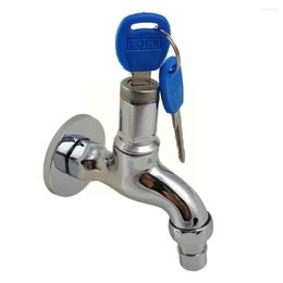 Bathroom Sink Faucets 1PC Portable Wash Water Faucet Household Outdoor Home Lock Alloy Tap Single With Anti-theft Key D7S2