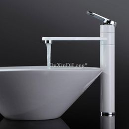 Bathroom Sink Faucets 360 Degree Rotate Type Basin Mixer Tap Faucet White And Silver Chrome Finish Single Hand JF1689