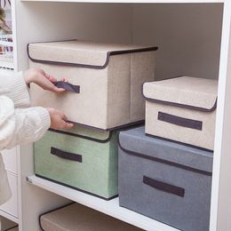 3 PCS Set Foldable Storage Bins Storage Bags Cubes Boxes with Lid Storage Box Cube Cubby Basket Closet Organiser for Closet Bedroom 1223882