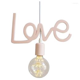 Pendant Lamps LOVE Simple Romantic Word Light For Home Loft Bedroom Luminaire Modern LED Hanging Lamp Wedding Decor Lighting Fixture