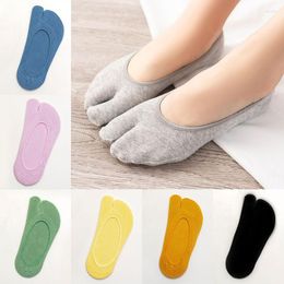 Women Socks Women's Sandal Kimono Tabi Split Toe Flip Flop Solid Colour Two-Toed Summer Invisible Cotton