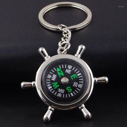 Outdoor Gadgets Navigation Compasses Keychain Wild Survival Tool GiftsMini Camping Hiking Travel Portable Alloy Silver