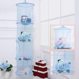 Storage Boxes Hanging Cage Drying Basket Bag Net Bedroom Closet Wall Toy Home Door Mesh Kids Organizers C8L9