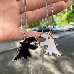 Pendant Necklaces Cute Dinosaur Couple Pendants Necklace For Women Paired Chains Friend Hip Hop Punk Aesthetic Party Jewellery Gift