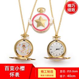 Pocket Watches Restoration Of Ancient Times And Changes Small Cherry Necklace Watch Star Wing Pendant Overturned Quartz Accesso