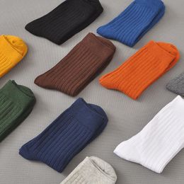 Men's Socks 3 Pairs/lot Plus Size Cotton Business Men Deodorant Crew Breathable Fashion Solid Color 39-44 Meias
